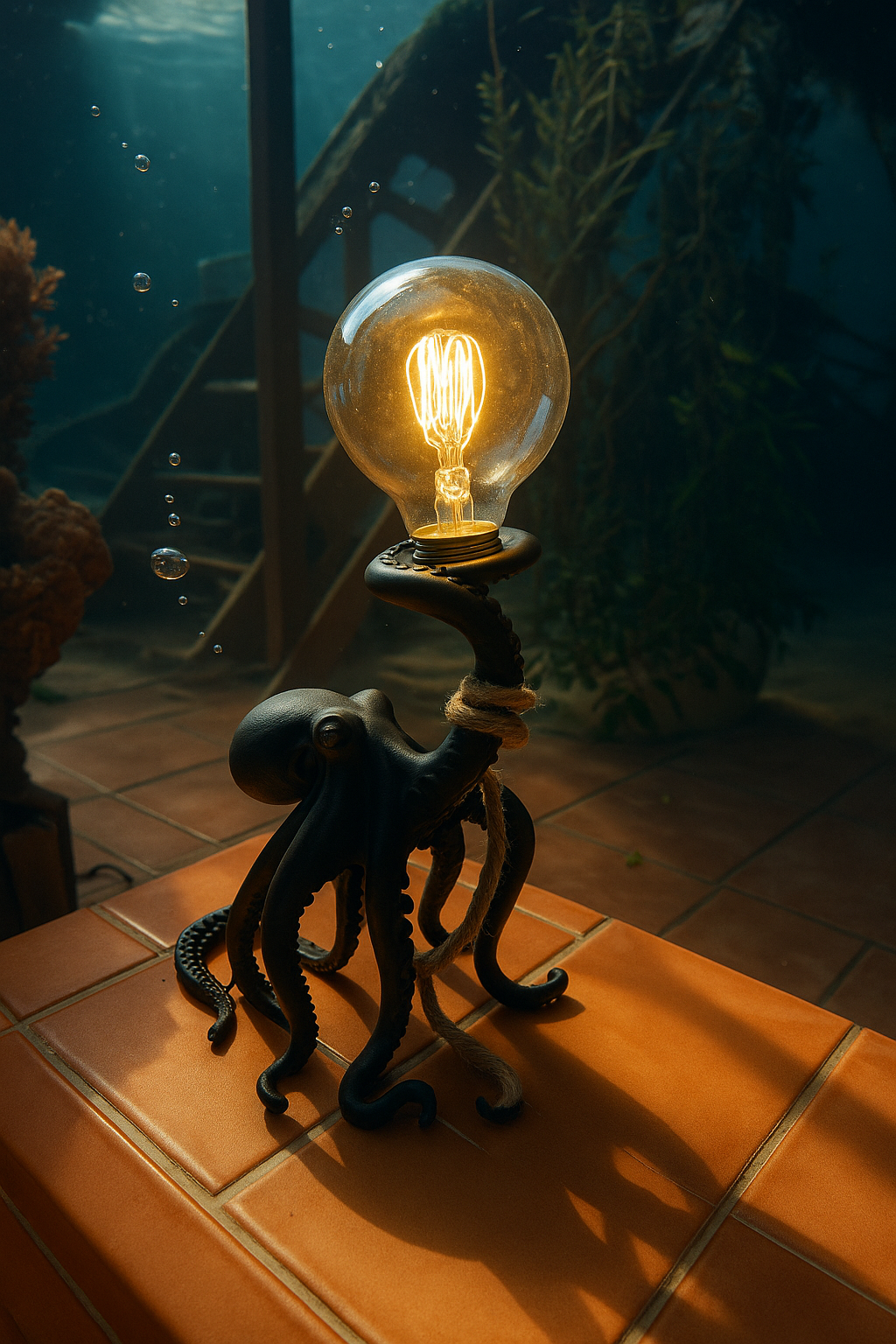 🦑 OctoGlow™ – Handmade Octopus Table Lamp