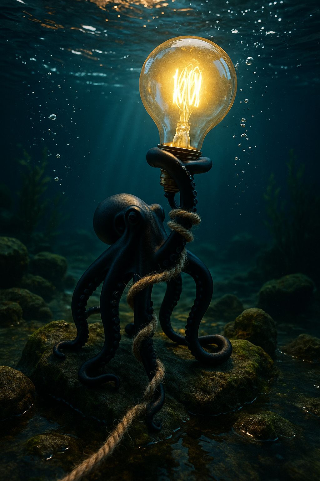 🦑 OctoGlow™ – Handmade Octopus Table Lamp