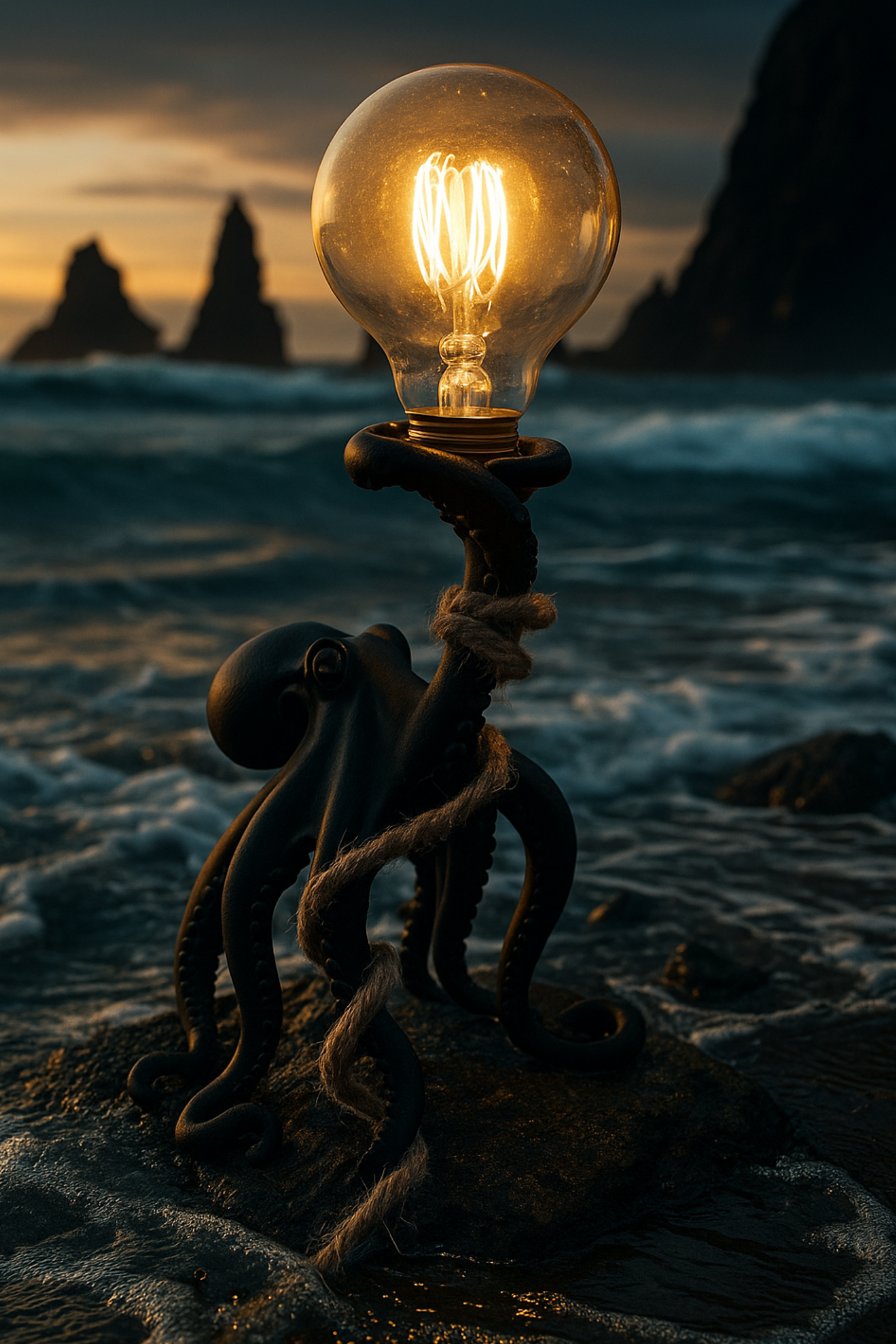 🦑 OctoGlow™ – Handmade Octopus Table Lamp