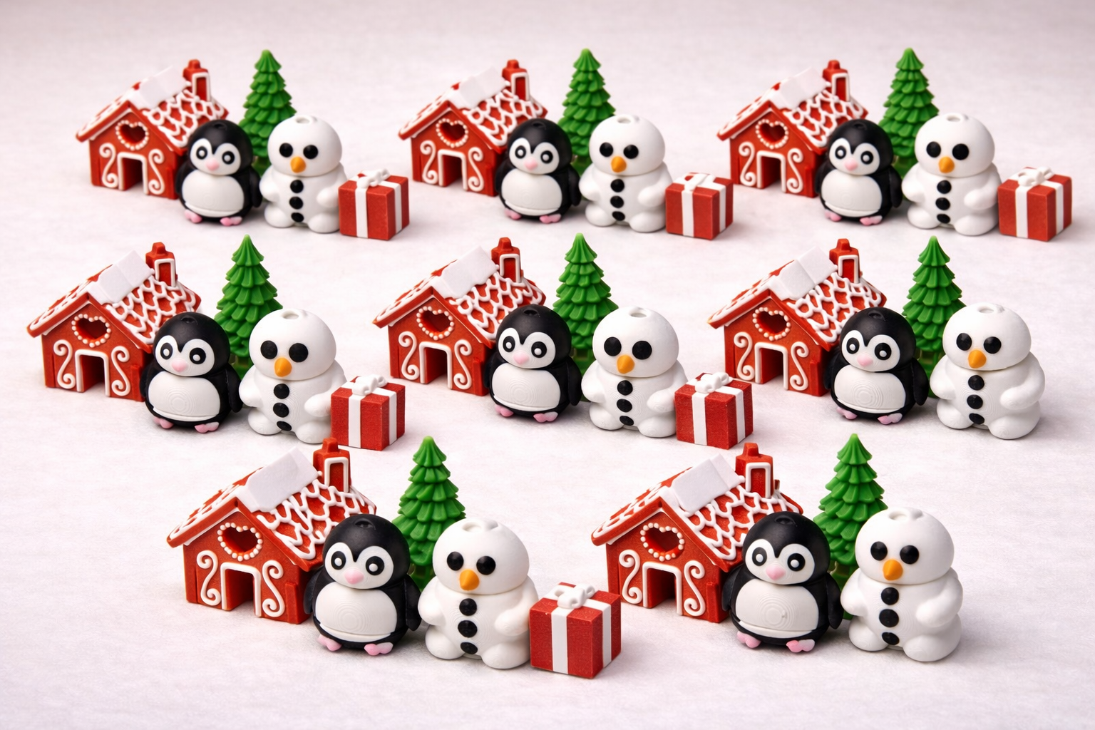 🎄 Christmas Mini Decor Set – 3D Printed Holiday Bundle